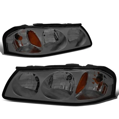 Fit 2000-2005 Chevy Impala Pair Smoked Housing Amber Turn Signal Headlight/Lamp - Image 1 of 4