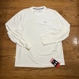 NUOVO Under Armour Camicia Uomo Grande Bianco Heatgear UPF 30 Golf Outdoor Logo - Foto 1 di 8