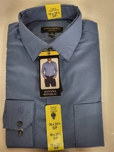 Banana Republic Men’s S Blue Long Sleeve Dress Shirt Classic Fit NWT - Foto 1 di 2