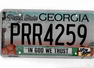 GEORGIA passenger 2015 license plate "PRR4259" ***IN GOD WE TRUST*** - Picture 1 of 1