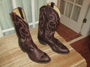 Tony Lama 3300 stivali western da cowboy in pelle marrone da uomo taglia 11 D - Foto 1 di 13
