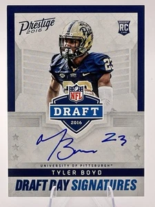 2016 Prestige Draft Tyler Boyd On-Card Rookie Auto 🏈 Pitt - Picture 1 of 2