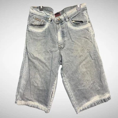 Phat Farm Style Shorts Mens 36 Faded Denim Y2K baggy Jorts Long Skater  - Image 1 of 4
