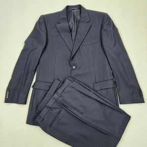 CANALI Bloomingdales Suit Super 120s Dark Gray Mens 56 Pinstripe Jacket Pants - Picture 1 of 24