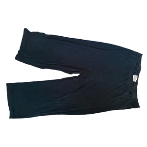 Pantalones de salón Coldwater Creek negros mezcla de acetato recortados pierna ancha para mujer talla L - Imagen 1 de 3