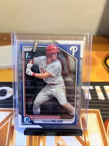 Base Aidan Miller 2024 Bowman Chrome 1st Prospects #BCP-27 Phillies - Imagen 1 de 2