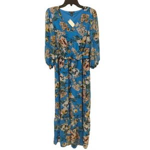 Nina Leonard Dress, Blue Floral Print, M - Picture 1 of 5