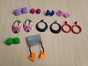 Vintage Retro 1980s Pierced Earring Lot - Picture 1 of 2