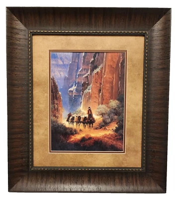 G. HARVEY  "Canyon Trails"  FRAMED WITH RUSTIC FRAME - Imagem 1 de 4