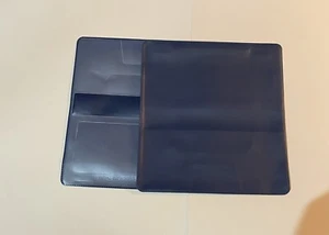 1 NEUER DUNKELBLAUER VINYL-SCHECKBUCHEINBAND MIT DOPPELTER KLAPPE - Bild 1 von 1
