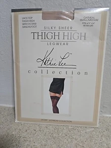 Vintage(90's)Kathie Lee Collectio Silky Sheer Lace Top Thigh Highs S/M- Oatmeal - Picture 1 of 2