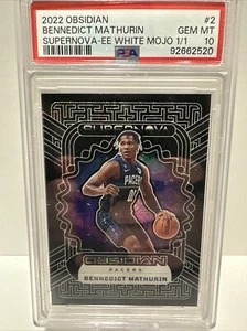 2022 Panini Obsidian Bennedict Mathurin Rookie Supernova White Mojo 1/1 PSA 10 - Picture 1 of 6