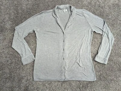 NORDSTROM Pajama Top Womens Small Sleepwear Button Down Gray - Image 1 of 4