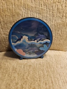 Music Box Vintage Otagiri Ishiguro Delfini Nuoto Made Osaka Japan FUNZIONANTE - Foto 1 di 5