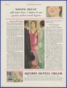 Vintage 1929 SQUIBB'S Dental Cream Hygiene Art Décor Ephemera 20's Print Ad - Bild 1 von 1