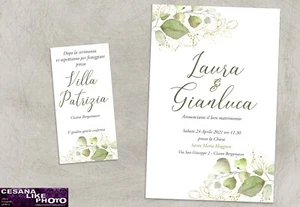 PARTECIPAZIONI MATRIMONIO GREENERY INVITI NOZZE EUCALIPTO VARI MODELLI DISPONIBI - Foto 1 di 7