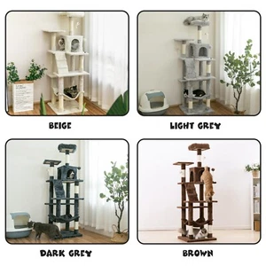 63.8" Sturdy Cat Tree Tower Condo Furniture Scratching Post Pet Kitty Play House - Picture 1 of 52