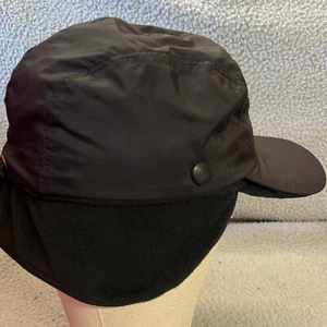 Columbia Trapper Hat Removeable Sherpa Lined Ear Flaps S/M Black Cap Snaps - Picture 1 of 14