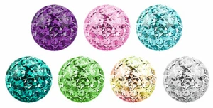 Piercing Schmuck Ersatz Verschluss Multi Glitzer Ferido Epoxy Kugel in 1,2x2,5mm - Bild 1 von 16
