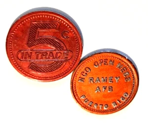 5c RAMEY AIR FORCE gettone moneta militare PORTO RICO scheda R vale almud commercio - Foto 1 di 4