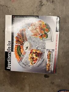 Prodyne AB-5 Crystal Clear Acrylic Appetizers On Ice Revolving Tray *OPEN BOX*