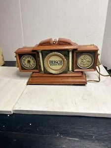 Vintage Busch Bayrisches Leucht Bier Schild. Uhr und Anheuiser Busch Logo. Look - Bild 1 von 10