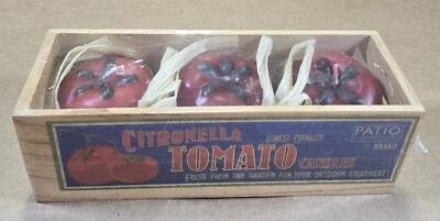 Citronella Tomato Shape Candles 2”x 2” Lot of 3 NIB - Image 1 of 4