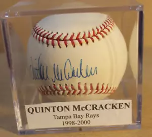 McCRACKEN, QUINTON 1998-2000 TAMPA BAY RAYS BASEBALL FIRMATO - Foto 1 di 2