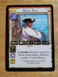 1x Tarjeta coleccionable vintage 1999 fuera de uso 7th Sea CCG Martin Tytus Crew - Imagen 1 de 4