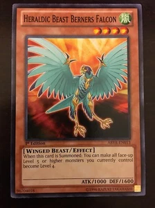 ABYR-EN013 Yugioh! HERALDIC BEAST BERNERS FALCON 1st Edition EFFECT Near Mint x1 - Picture 1 of 2