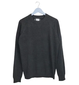 Men's Ex M&S Cotton Charcoal Plain Knitwear Sweater Jumper Tops A36 - Picture 1 of 4