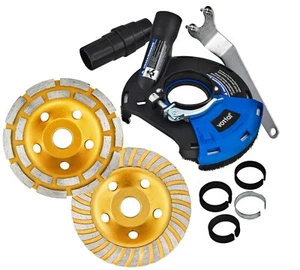 Absaughaube für Winkelschleifer 2x Diamantschleiftopf 125 Beton Turbo Segment - Bild 1 von 16