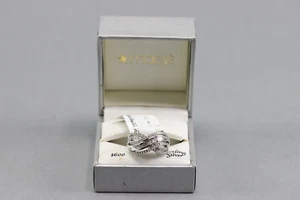 NWT $600 Macy's Sterling Silver I2-I3 I-J 1/2 Ct Diamond Bypass Ring Sz 7 -6.9g - Picture 1 of 8