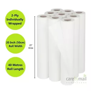 9 x White Couch Roll 20" Hygiene Roll Salon Beauty Massage Clinic Bed 40 Metres - Picture 1 of 7