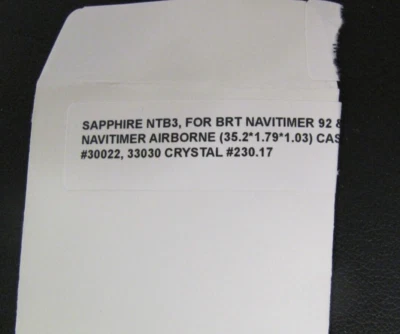 RELOJ BREITLING CRISTAL ZAFIRO NAVITIMER AIRBOURNE 35.2X1.79X1.03MM NTB3 30022 Foto 1 de 2