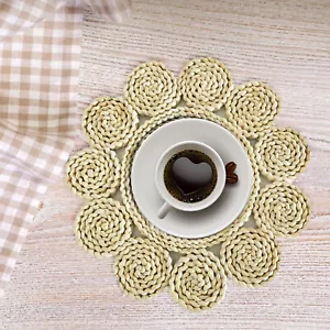 Cup Coaster Rustic Soft Tear Resistant Woven Table Placemats Fine Workmanship - Picture 1 of 10