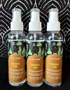 3pk BOTTLE UP JOY REDWOOD PINE ROOM MIST SPRAY ESSENTIAL OILS AIR FRESHENER 4oz - Picture 1 of 7