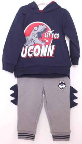 NEW UConn Huskies Colosseum Athletics Dino Sweatshirt/Pants Set Infant Boy(6-12) Cover