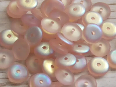30 - 6x2mm CHECO MATE ESMERILADO QUERUBÍN ROSA AB HEISHI DISCO RONDELLE CUENTAS DE VIDRIO Foto 1 de 3