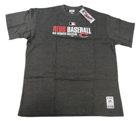 New Cincinnati Reds Mens Sizes 2XL-4XL-Tall Majestic Gray Shirt Cover