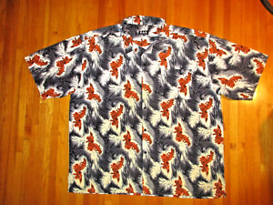 Vintage K.A.D. Clothing Co. Red Dragon Casual Button Up Shirt Size 3XL New