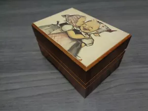Wooden Music And Jewelry Box Love Story Switzerland 4"x2" " love story song - Picture 1 of 8