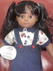 Gotz MADDISON Doll Cloth And Vinyl 18" Girl Doll African American With Tag Vtg - Picture 1 of 9