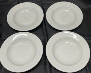 Set~4 Oneida Crown Rego White 9” Round Pasta Bowls Fine Porcelain VGC - Picture 1 of 6