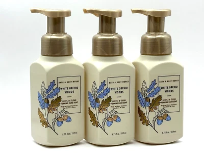 3 BATH & BODY WORKS WHITE ORCHID WOODS GENTLE FOAMING HAND SOAP WASH 8.75 FL OZ - Image 1 of 3