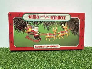 1986 Hallmark Keepsake Ornament Santa And His Reindeer - Picture 1 of 4