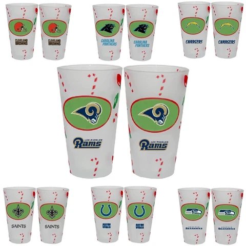 Officially Licensed NFL 2-pack Christmas Pint Glasses 500078-J Cover