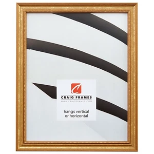 Craig Frames Stratton, 8.5x11 0.75 Inch Wide Traditional Aged Gold Picture Frame - Picture 1 of 6