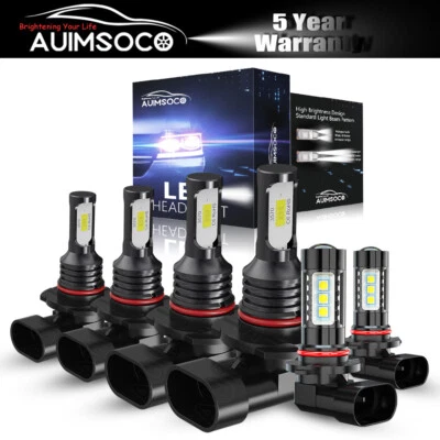 Para For Jeep Grand Cherokee 2005-2009 2010 LED Faros Luces AltasBajas Niebla 6x - Image 1 of 4