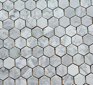 BIENEN MOSAIK 30,5x30,5cm MARMORMOSAIK WHITE GREY MARMOR NATURSTEIN FLIESE WJ-10 - Bild 1 von 1